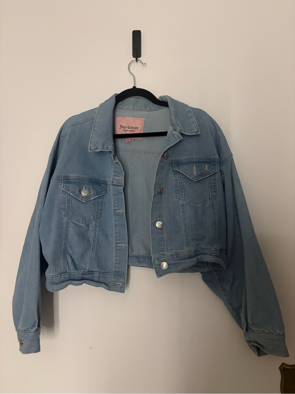 Juicy Couture Light Blue Cropped Denim Jacket - Relaxed Fit